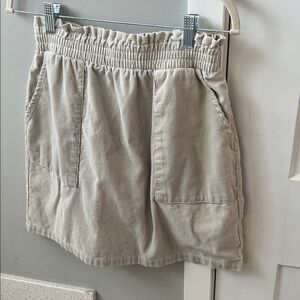 Tea Mints Beige Corduroy Mini Skirt